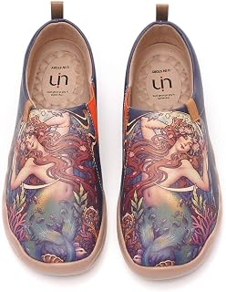 UIN Women’s Slip-On Canvas Shoes, Model Art, Painted Pomegranate, White