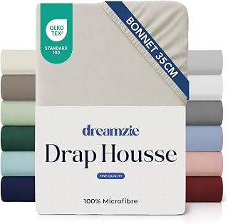 Dreamzie - Fitted Sheet 63 x 200 cm - Beige - Large 35 cm Pocket | 100% Ultra Soft Microfibre · OEKO-TEX Certified · Bed Linen · Optimal Comfort · Thick Mattress · Double Bed · Quick Drying