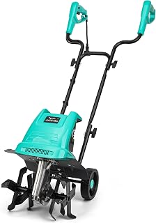 IncwBo 12'' 10.5AMP Corded Electric Garden Roto Tiller Cultivator Powerful | Electric front tine tiller lightweight, Metal baffle, Overload protected, Tills hard clay soil smooth, Easy (dis)assemble