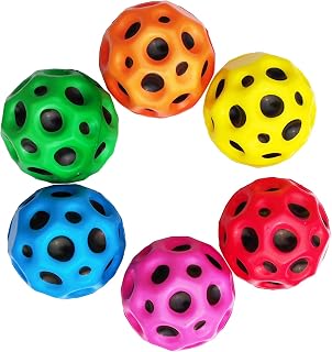Super Bouncy Balls, Colorful High Bouncing Space Balls for Kids and Adults, Fun Outdoor Toys for Hand-Eye Coordination, Lightweight Foam Jump Balls (6 Pack)