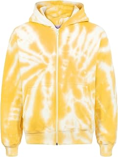 A2Z 4 Kids Girls Boys Classic Plain Tie Dye Print Full Zip Up Hooded Zipper Top Jacket Warm Zipped Coat Long Sleeve PE School Sweat Hoodie Casual Fashion Children Unisex Size 2-13 Years