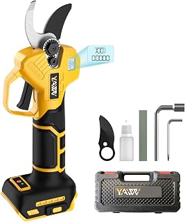 Brushless Electric Pruning Shears for DeWalt 20V Battery, Portable Cordless Pruning Shears with LCD Display＆SK5 Blades, Adjustable Cutting Diameter 0.8-1.2 Inch for Gardening Tree Pruning(NO Battery)