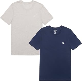 Hurley 2 Pack Cotton Crewneck Short Sleeve T-Shirt Pack of 2 Men's Short-Sleeved Crew Neck Cotton T-Shirts