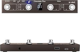 M-VAVE Chocolate Plus MIDI Footswitch Controller Pedal, 4 Buttons, USB Compatible, APP Control, Portable