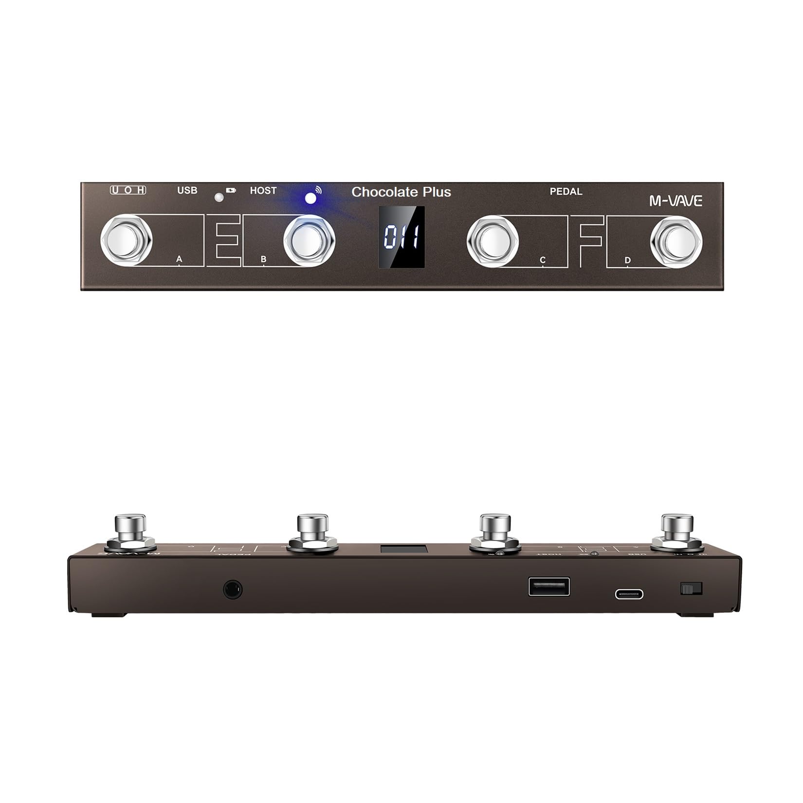 M-VAVE Chocolate Plus MIDI Footswitch Controller Pedal, 4 Buttons, USB Compatibl