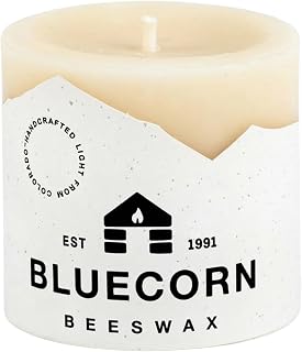 Beeswax Pillar Candle, Ivory White, 3x3, 1 Count | 100% Pure Natural Bees Wax, Unscented, Clean Burning & Dripless, Long Lasting (50 Hrs), Paraffin & Soy Free, American Made