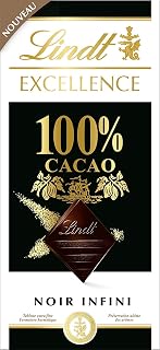 Lindt Excellence 100% Cacao Dark Chocolate Bar 50Gram (Pack Of 2)