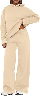 PRETTYGARDEN Women Jumpsuit 2 Piece Set 2025 Casual Winter Hooded Long Sleeve Loose Sweatpants Wide Leg Jumpsuit Autumn Jumpsuit