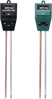 2 Packs Soil pH Meter, 3-in-1 Soil Tester Soil pH/Light/Moisture Meter | For House Plants Water Meter, Soil pH Tester Test Kit Hygrometer for Garden Lawn Farm, No Battery Required (Black & Green)