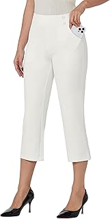 Willit Womens Capri Pants Yoga Work Casual Straight Leg Office Trousers 21"
