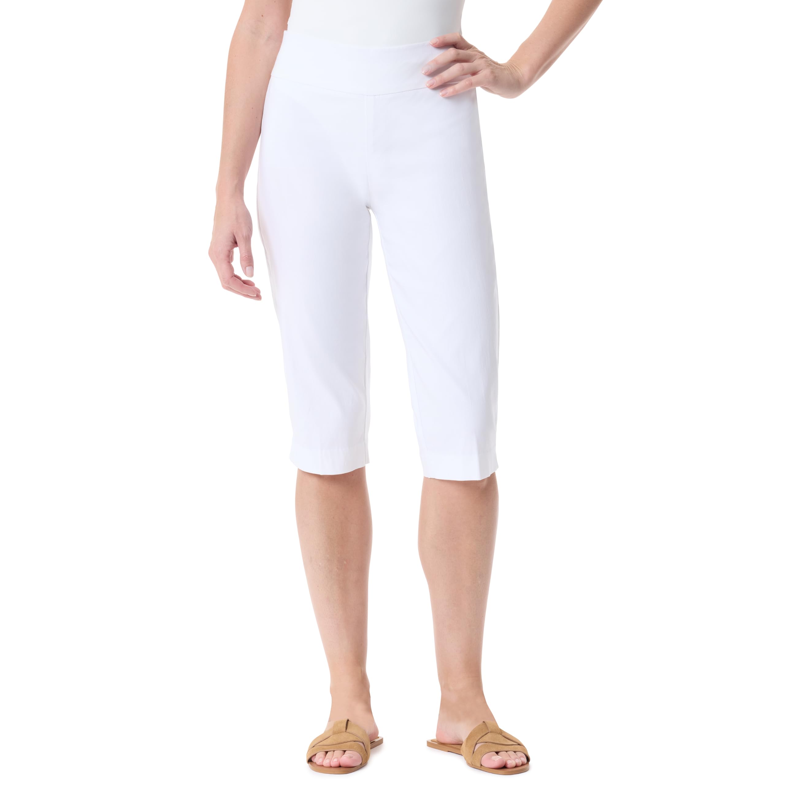 Gloria Vanderbilt Pull on Tummy Slimmer Capri Standard Pants Women