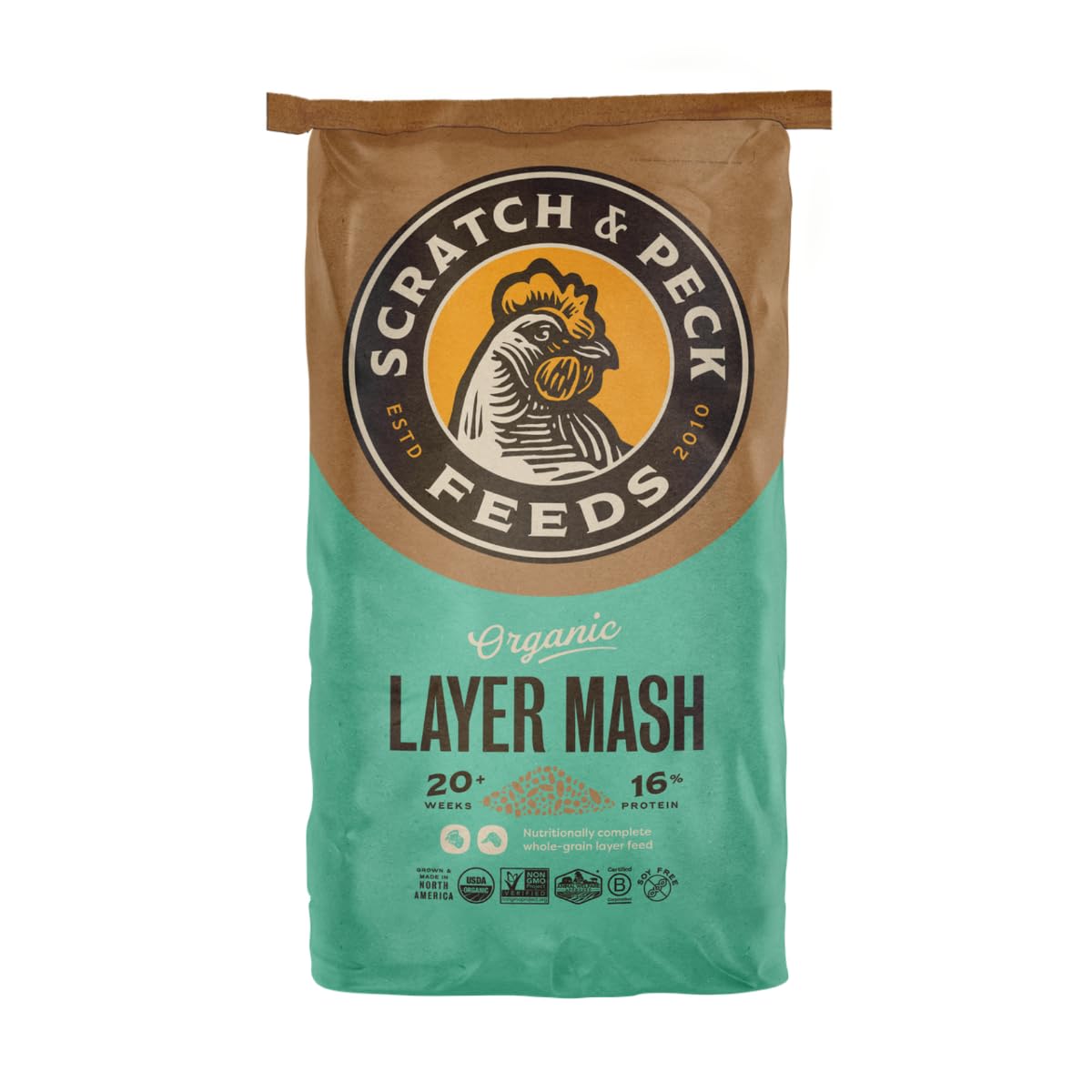 Scratch and Peck Feeds | Layer Mash for Chickens & Ducks | 40 lb Bag | 16% Prote