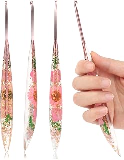 Coopay Crochet Hook, 3.5mm Ergonomic Crochet Hook with Floral Plastic Grips