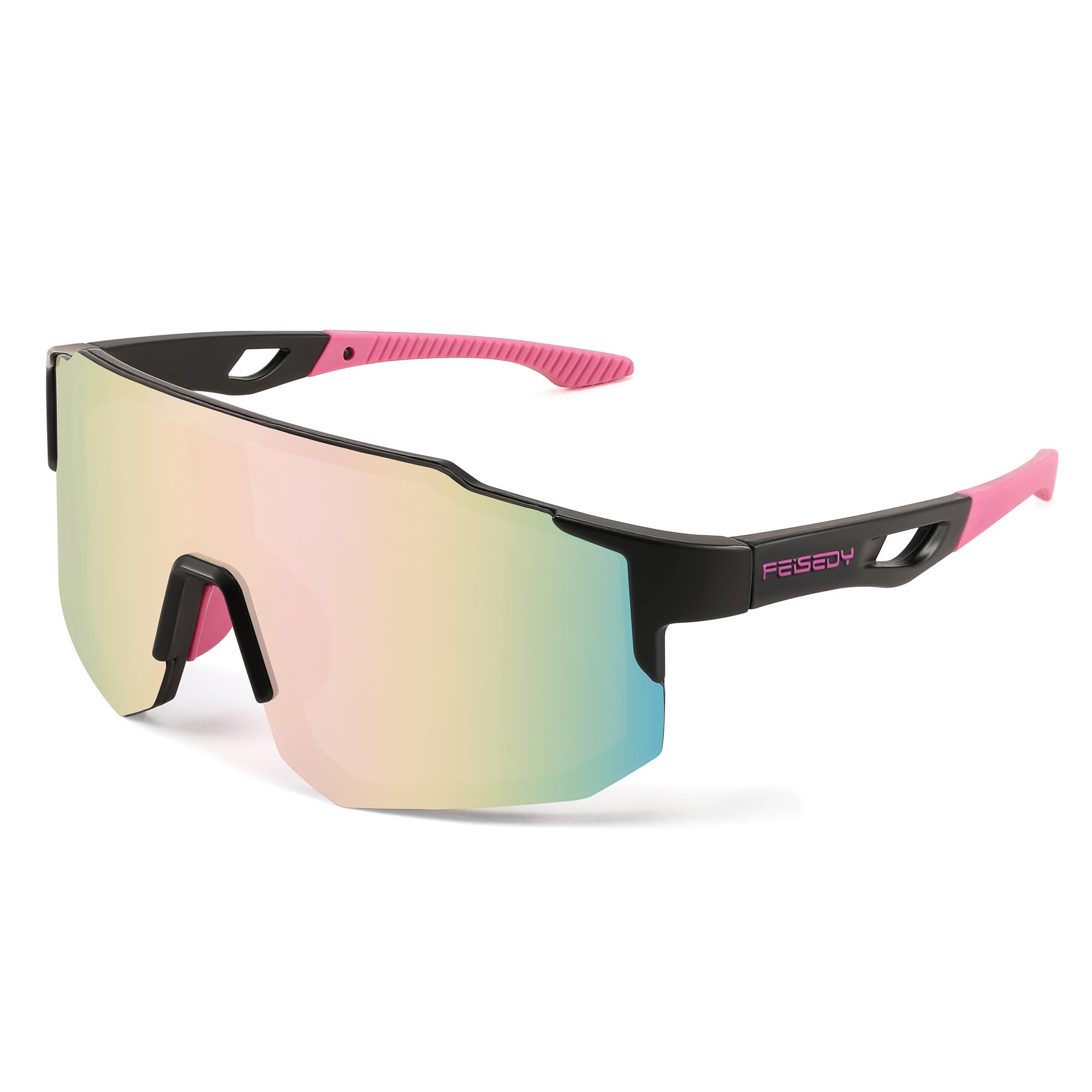 FEISEDY Sport Sunglasses Mens Women Cycling Mirrored Sports Goggles for MTB Road