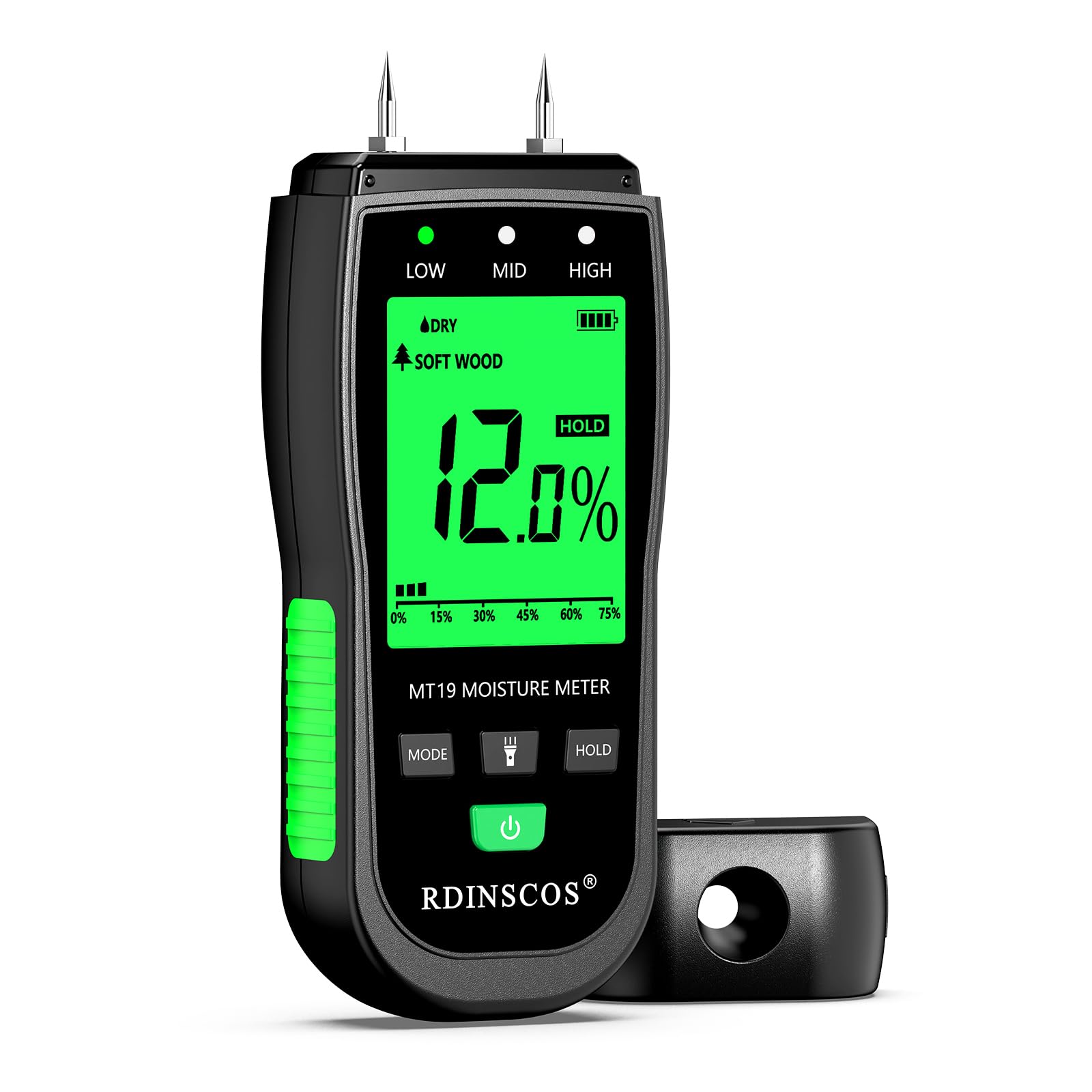 RDINSCOS Replaceable Pins Moisture Meter | Check the Dampness Level on Firewood/