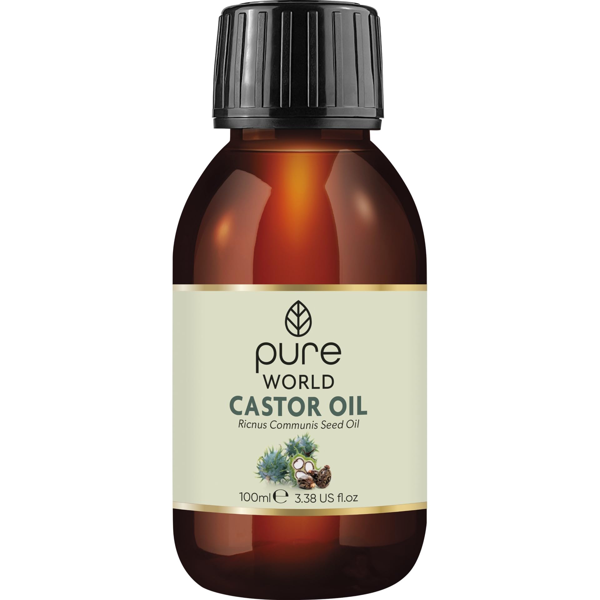 Pure World Natural Castor Oil 100ml. Cold & Freshly Pressed 100% Pure and Undilu