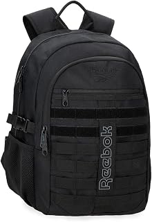 Reebok Joumma Bags Polyester Laptop Backpack, Side Compression to Adjust Load, Wide Shoulder Straps, Ergonomic Padded Shoulder Straps, Black, One Size, Backpacks