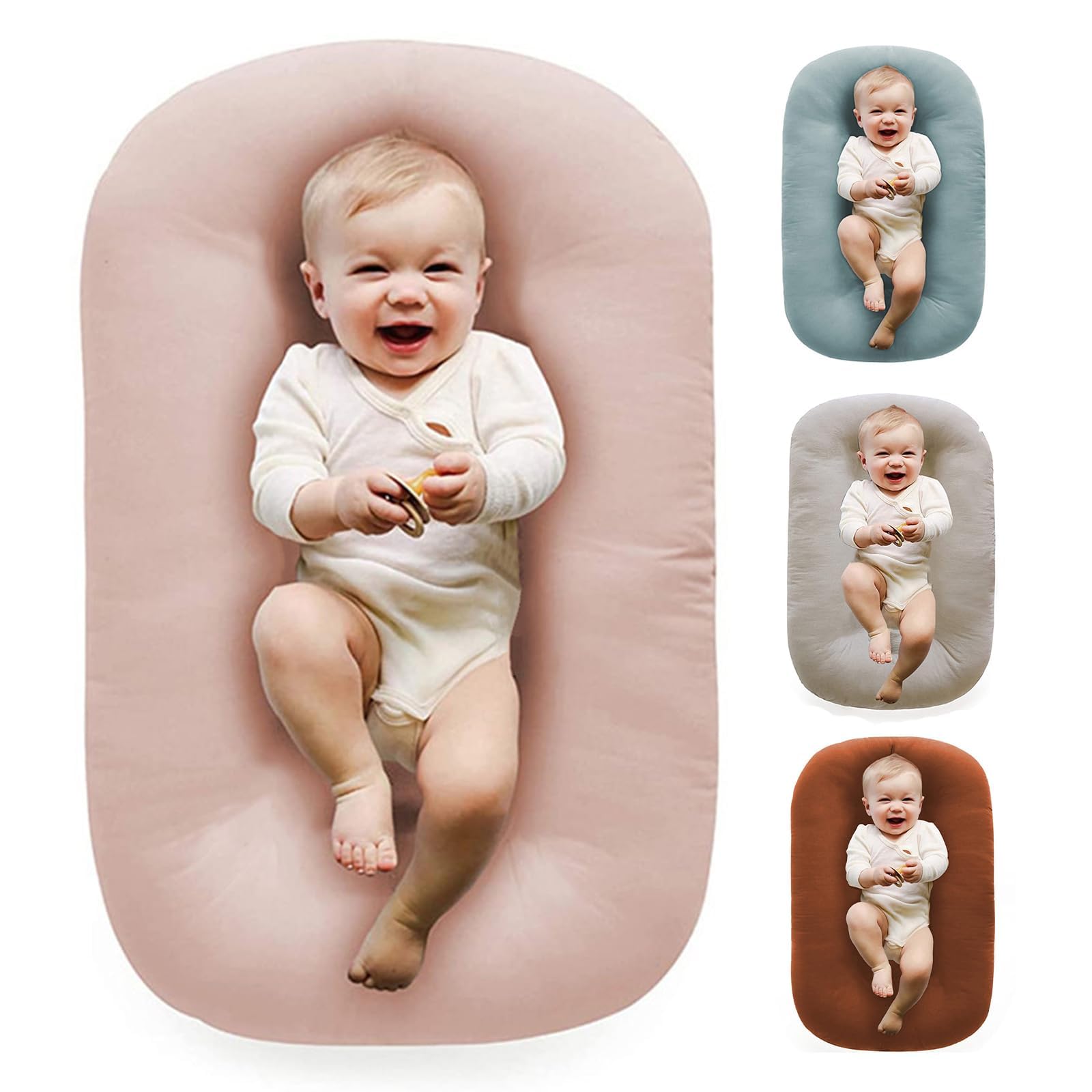 Vicorise Baby Lounger 0-24 Months 100% Cotton Soft & Breathable(Pink) | CPSC Com