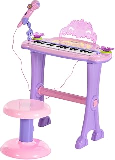 HOMCOM 32 Keys Kids Mini Electronic Keyboard Educational Game Toy Children