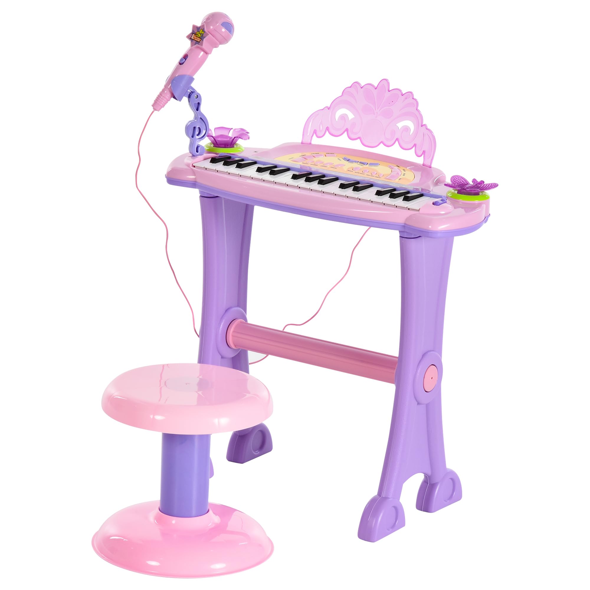 HOMCOM 32 Keys Kids Mini Electronic Keyboard Educational Game Toy Children