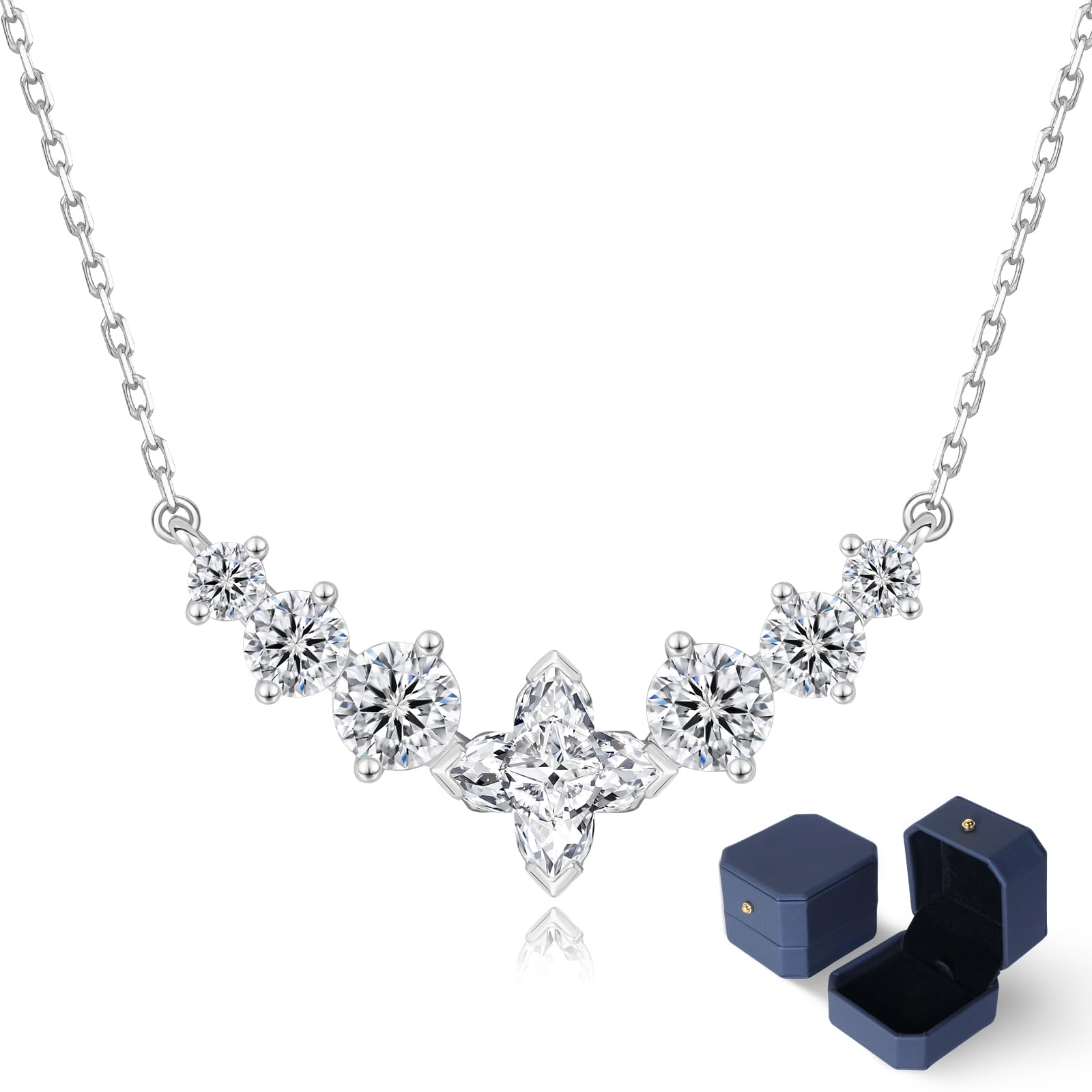 KRKC Moissanite Pendant for Women, Lab Created Diamond Necklace Anniversary Birt