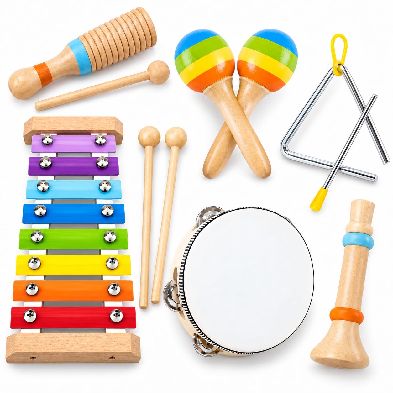 Montessori Wooden Musical Instruments Toys for Kids,Educational Drum Set for Kid