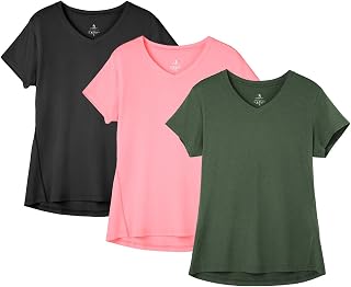 icyzone Women's Sports Short Sleeve T-Shirt Pack of 3