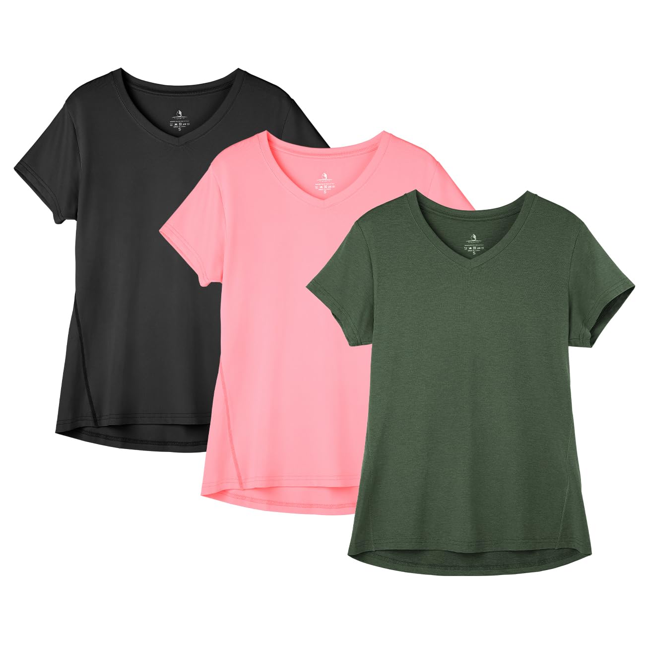 icyzone Women's Sports Short Sleeve T-Shirt Pack of 3