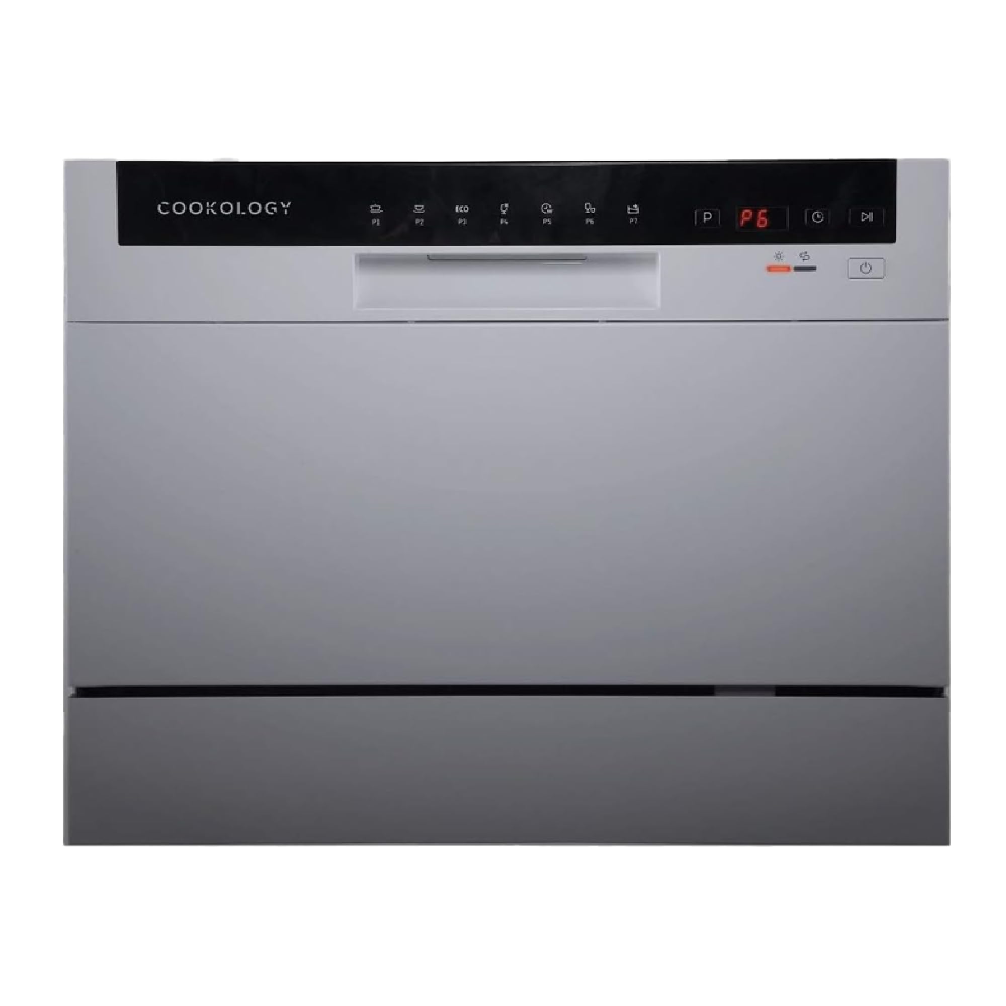 Cookology 6.5L Mini Countertop Dishwasher - 6 Place Settings - Silver | 6.5L Cap