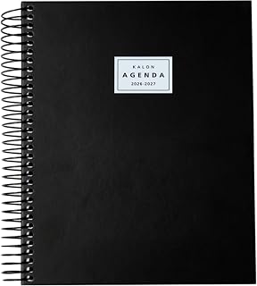 Q Kalon - School Diary 2026 2027 – September to June, Week View, A5 (15 x 21 cm), 4 Languages: ESP, ING, FRA and ALE, Spiral Closure, Hard Cover – Moon