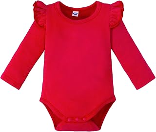 Magic Park 0-24M Infant Girl Ruffle Romper Baby Cotton Bodysuit