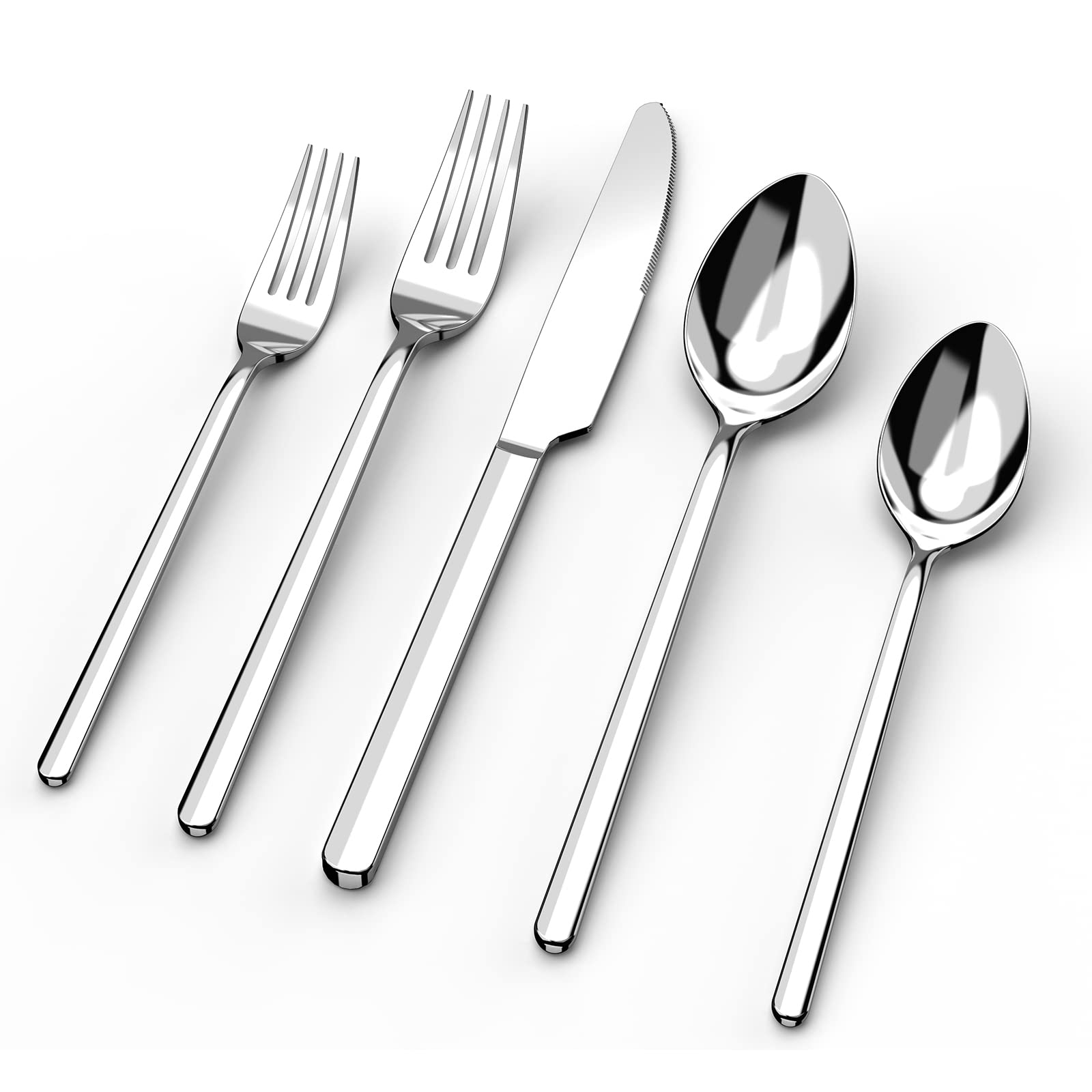 KINGSTONE Silverware Set, 20 Piece Flatware Cutlery Set for 4, 18/10 Stainless S