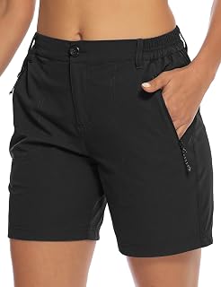 TBMPOY Ladies Quick Dry Cargo Shorts Lightweight Pockets Running Golf Outdoor Activities