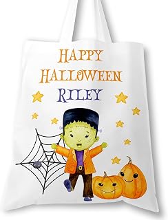 Personalised Halloween Trick or Treat Tote Bag with Name for Kids
