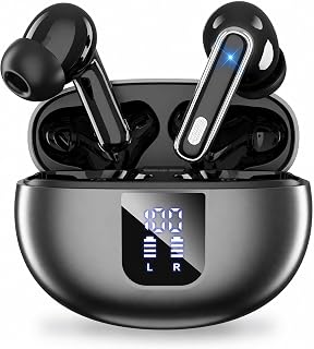 EUQQ Wireless Earbuds, Bluetooth 6.1 In-Ear Headphones with ENC, 36H Playtime, LED Display, Deep Bass Stereo Sound Earphones, IPX7 Waterproof, USB-C Fast Charging for iPhone & Android