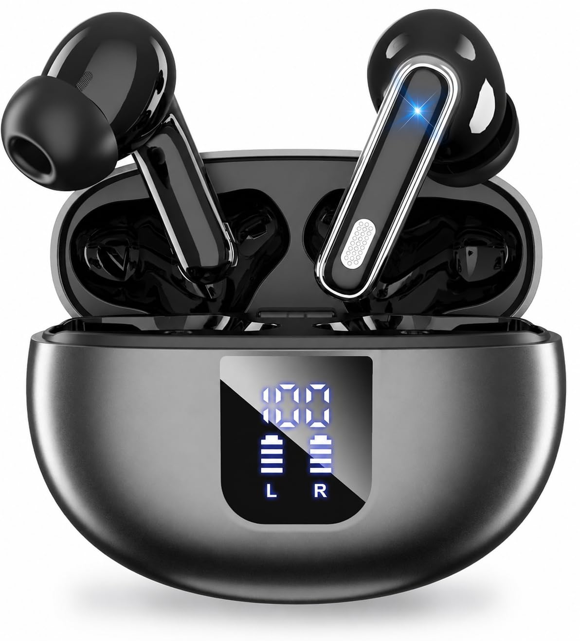 EUQQ Wireless Earbuds, Bluetooth 6.1 In-Ear Headphones with ENC, 36H Playtime, L