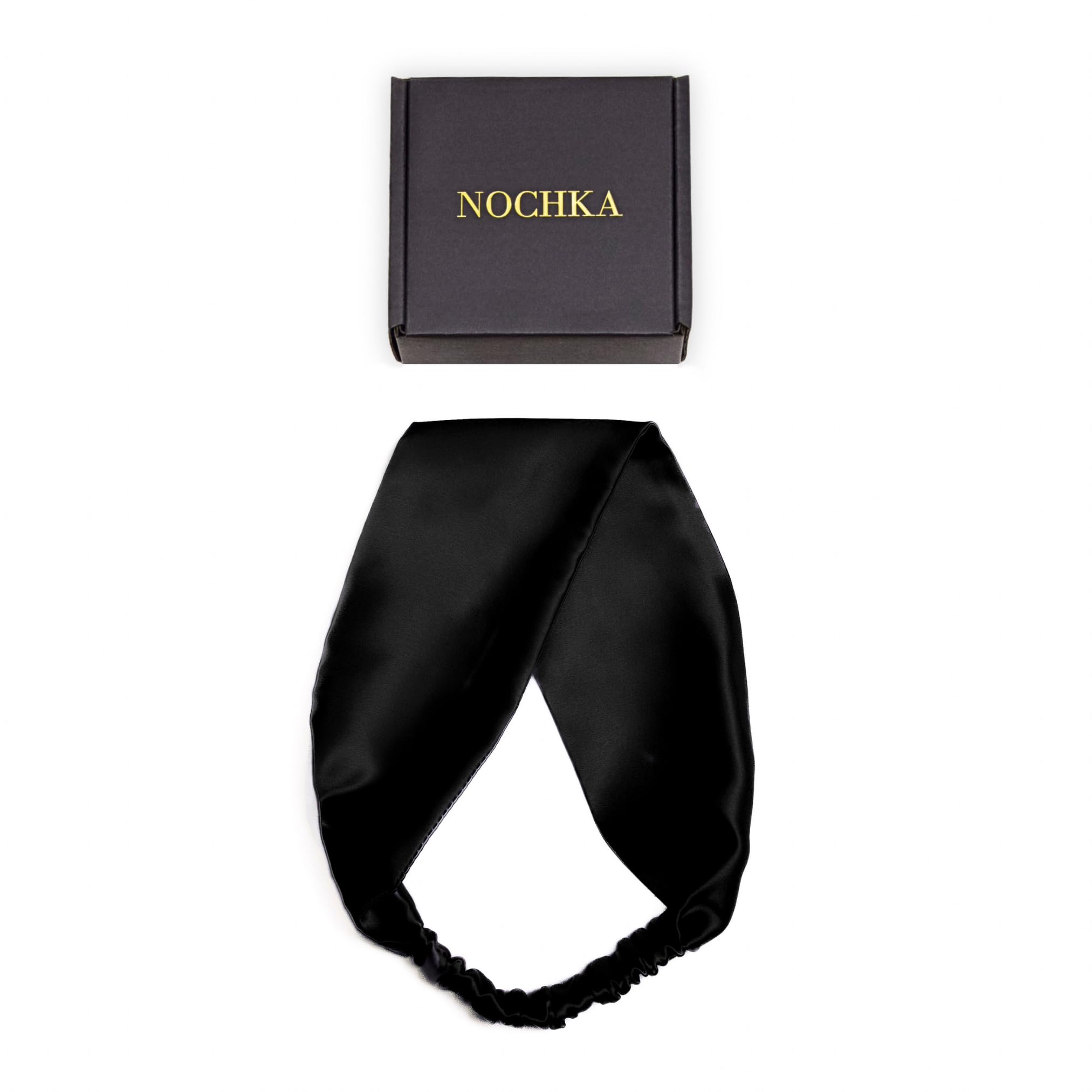 Nochka Fashion 100% Pure Mulberry Silk Headband – Elastic Flat Hair Wrap Accesso