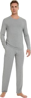 NACHILA Bamboo Viscose Pajamas for Men Long Sleeve PJs Pants with Pockets