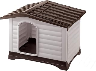 Ferplast DOGVILLA 70 Dog House, Openable Side, Raised Anti-Humidity Base, Liquid Spill System, Removable Roof, Aluminium Anti-Bear Door, Ventilation Grill, 73 x 59 x H 53 cm