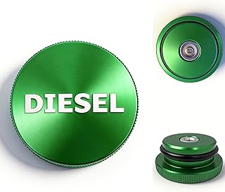 Upgraded Diesel Fuel Cap Compatible with Ram & GM 3.0L Duramax, Aluminum Tank Gas Cap Green Compatible with 2013-2018 Ram 1500 2500 3500