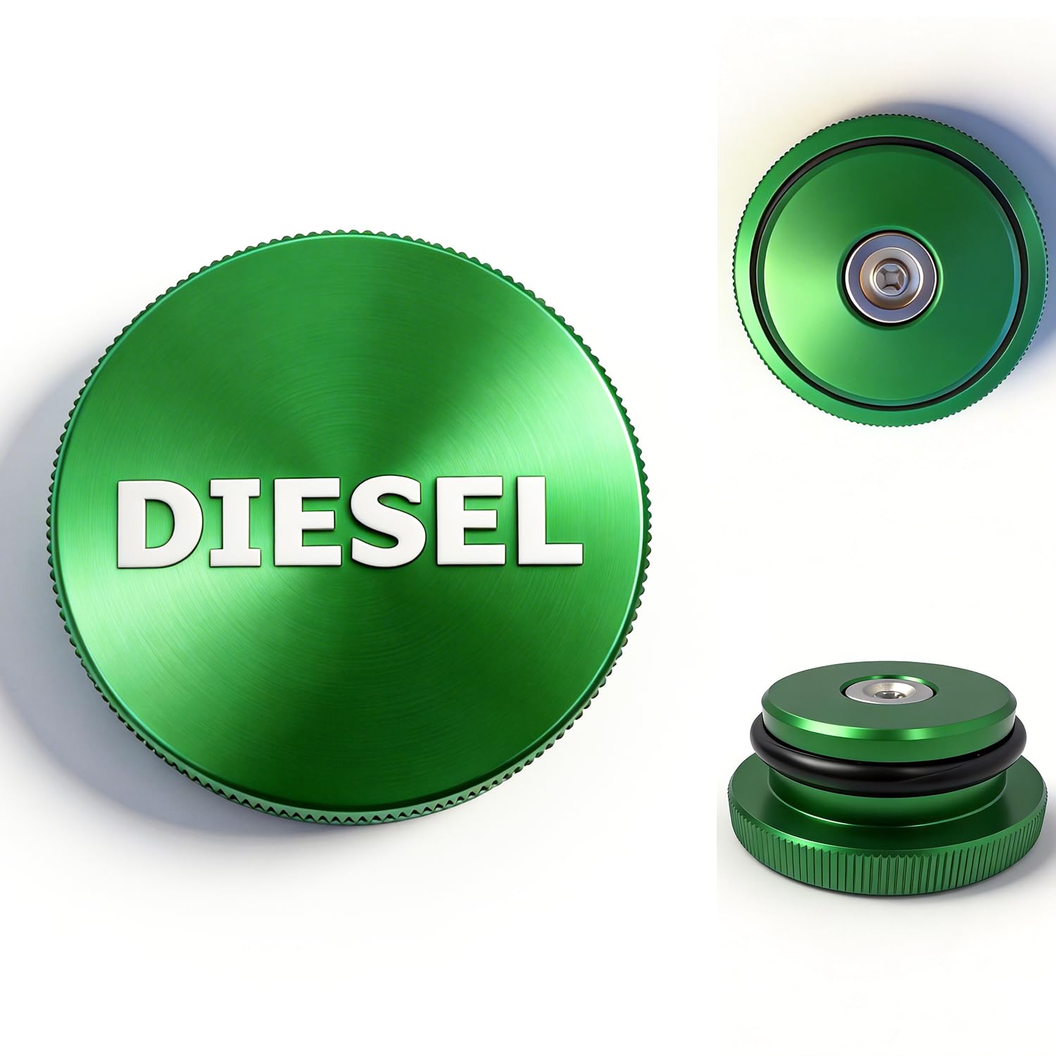 Upgraded Diesel Fuel Cap Compatible with Ram & GM 3.0L Duramax, Aluminum Tank Ga
