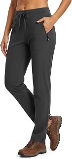TBMPOY Women's Hiking Pants Lightweight Quick Dry Water Resistant Pants with Zipper Pockets