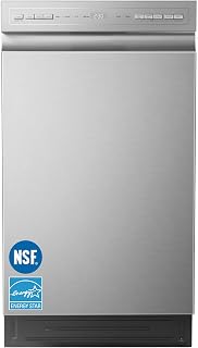 COMFEE' 18 Inch Built-in Dishwasher, Energy Star & NSF, Stainless Steel Tub | 8 Place Settings, 6 Washing Cycles, Heated Dry & Adjustable Top Rack, 52dB Quiet for Apartments, Small Kitchens, Silver
