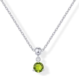 PAVOI 14K Gold Plated Dainty Birthstone Necklaces with Charms for Women
