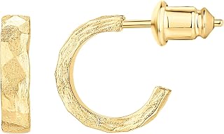 PAVOI 14K Gold Plated Thin Square Edge Open Hoop Earrings for Women