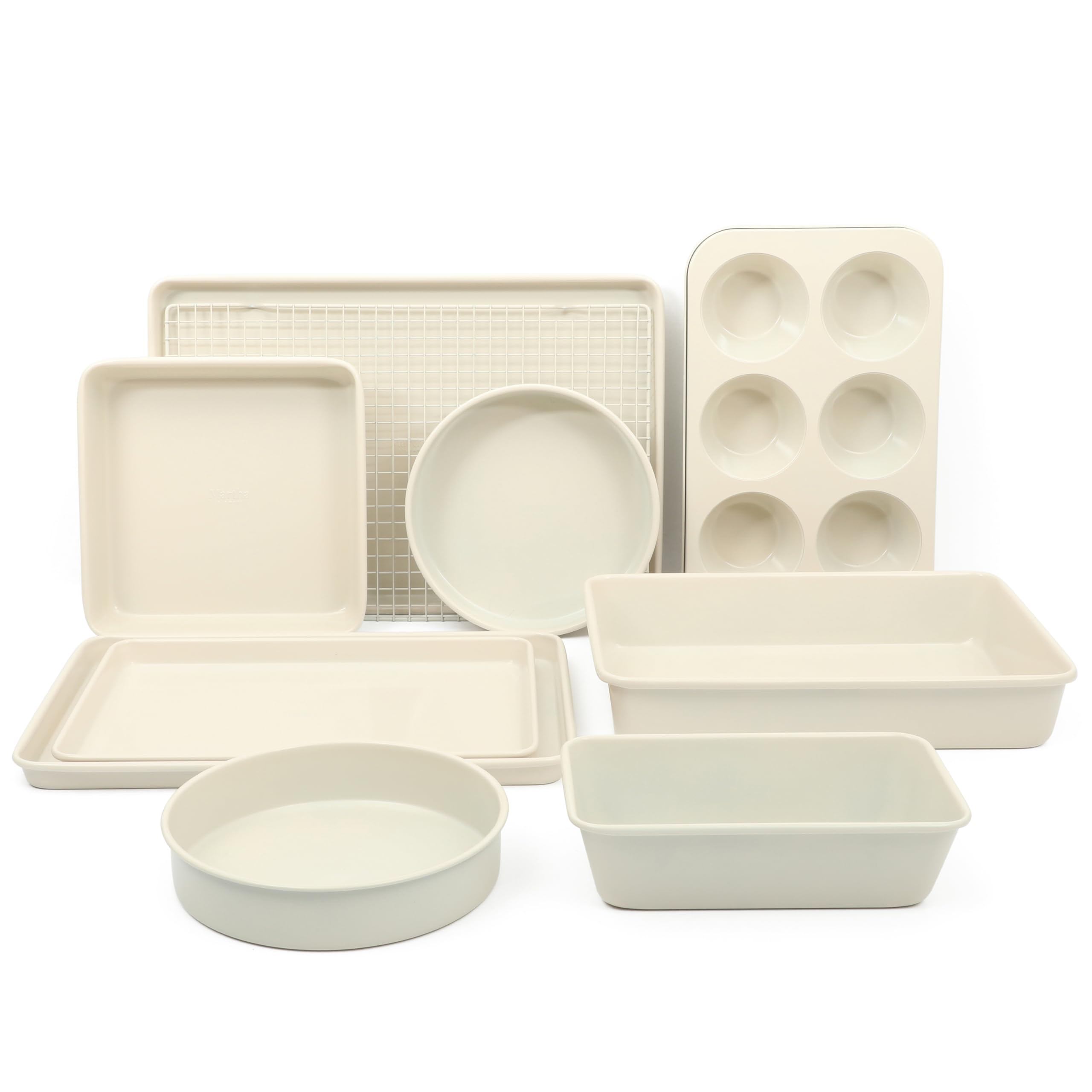 Martha Stewart Gallen 10 Piece Baking Pans Ceramic PFA Free Non Toxic Non Stick 