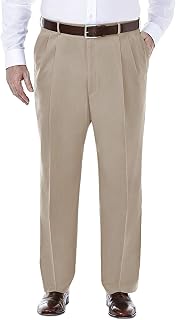 Haggar - B&t Premium No Iron Khaki Classic Fit Flat Front Casual Trousers Men's Trousers