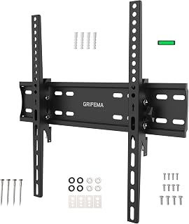GRIFEMA Tilt TV Wall Bracket for 26 to 65 Inch TVs | Up to 50kg, Max VESA 400x400mm, Flat Slim Wall Mount with Spirit Level