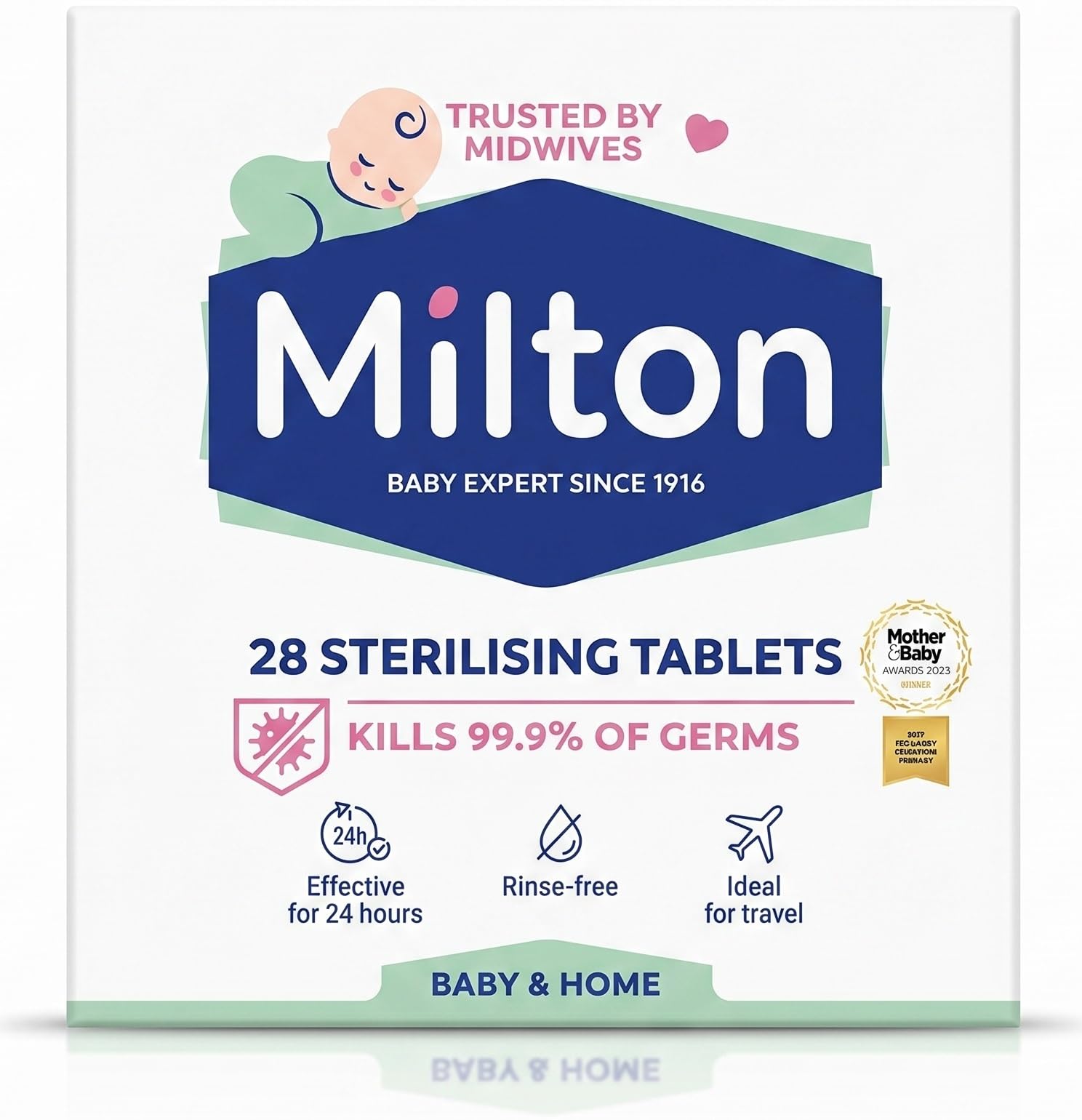 MiltonBaby Sterilising Tablets 28 Pack, Cold Water Steriliser Tablets for Baby B