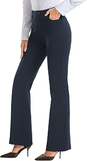 Stelle Womens Bootcut Stretch Dress Work Pants Slacks with Pockets Pull On